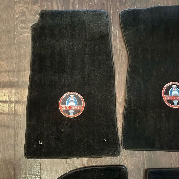 Set Of 4 Ford Mustang SHELBY American GT350 Logo Floor Mats Carpet Black OS - Picture 6 of 7